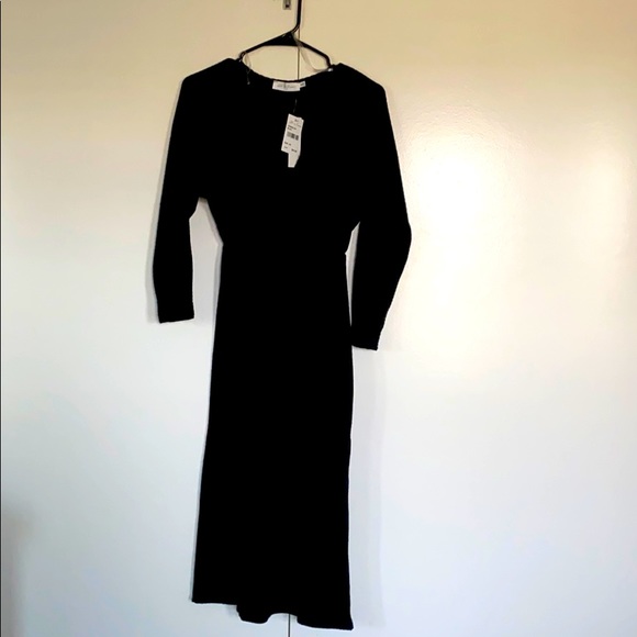 Cozy, knit long sleeve, black dress. - Picture 1 of 3